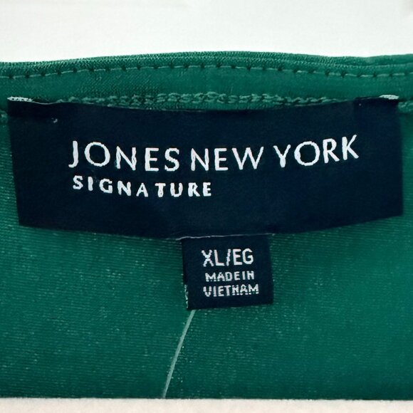 JONES NEW YORK Signature Silky Green Blouse - Draped Neckline - Size XL - NWT - Picture 3 of 4